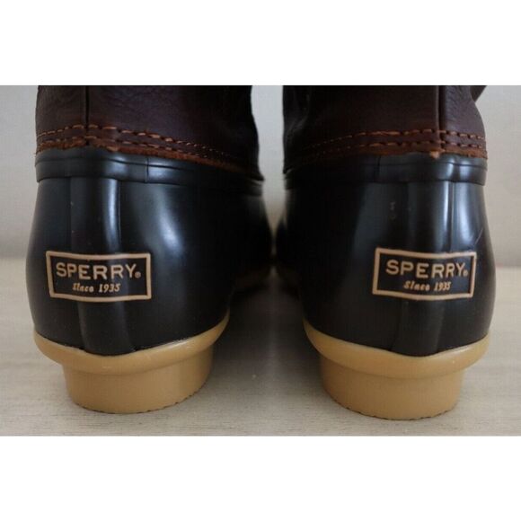 Sperry Top-Sider STS91176 Women's Sz 12M Tan/Dark Brown Saltwater Duck Boots - Picture 4 of 16